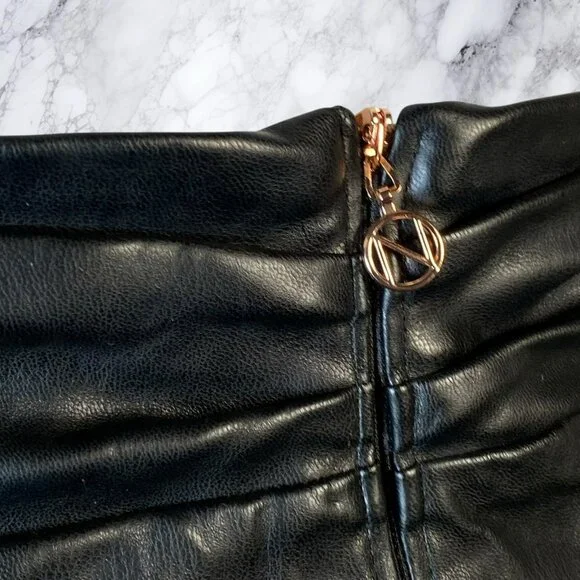 Nookie Viktoria Faux Leather Pants Matte Black